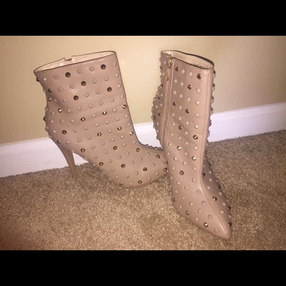 Tan "Kylie" Studded Booties